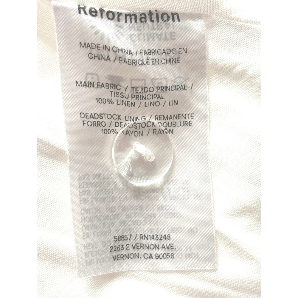 Reformation NWT Balia Linen Midi Dress Sz 4 White Sleeveless Cottagecore… - Picture 7 of 7